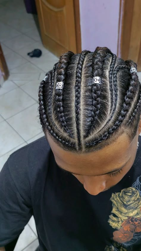 Corn Row Braids Styles Men, Guy Cornrows Braids, Braids For Men With Long Hair, Braided Hair For Men, Male Box Braids, High Top Braids Men, Man Braids Hairstyles, Braided Styles For Men, Braid For Men