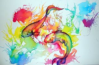 eye drop of liquid water colors then blow with a straw for color to spread Blow Painting, Koi Watercolor, Watercolor Fish, Fish Painting, Art Instructions, Fish Art, Elementary Art, Watercolor Cards, Art Plastique