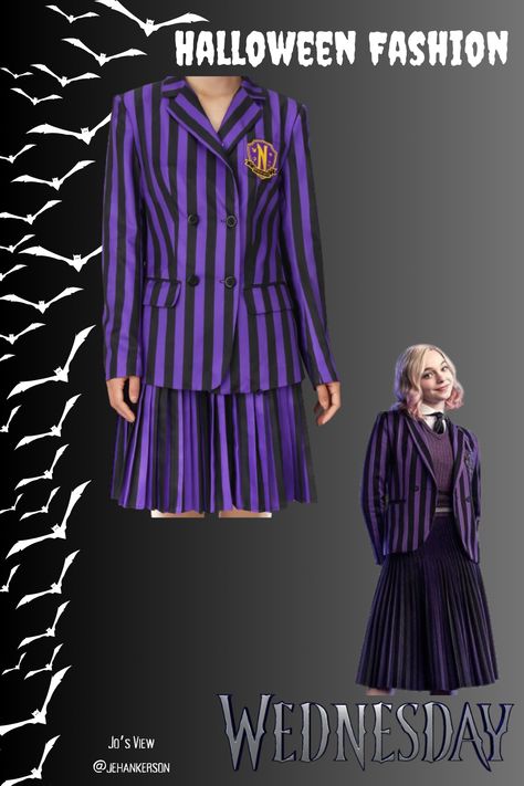 Looking for costume insporation? Dress up as everyone's favorite Nevermore Academy Student & Wednesday's best friend Enid! #Wednesday #AddamsFamily #Enid #Costume #Halloween #Nevermore Enid Halloween Costume, Enid Raven Dress, Enid Dress Wednesday, Enid Costume Ideas, Nevermore Academy Uniform Wednesday, Wednesday Costume, Addams Family, Kids Costumes, Halloween Costumes