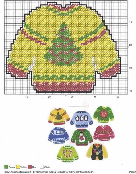 Sweater Cross Stitch, Ugly Christmas Sweater Ornament, Cross Stitch Plastic Canvas, Christmas Plastic Canvas, Plastic Canvas Coasters, Holiday Sweaters, Plastic Canvas Ornaments, Plastic Canvas Pattern, Plastic Canvas Projects