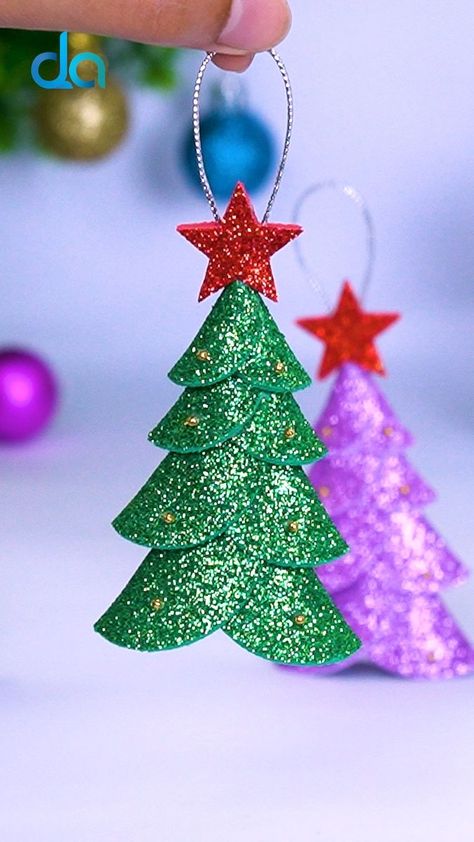 Tree Shaped Ornaments, Ornaments Making, Christmas Decorations Ideas, Christmas Gifts To Make, Xmas Tree Decorations, Christmas Ornament Crafts, Tree Shapes, I Will Show You, Ornament Crafts