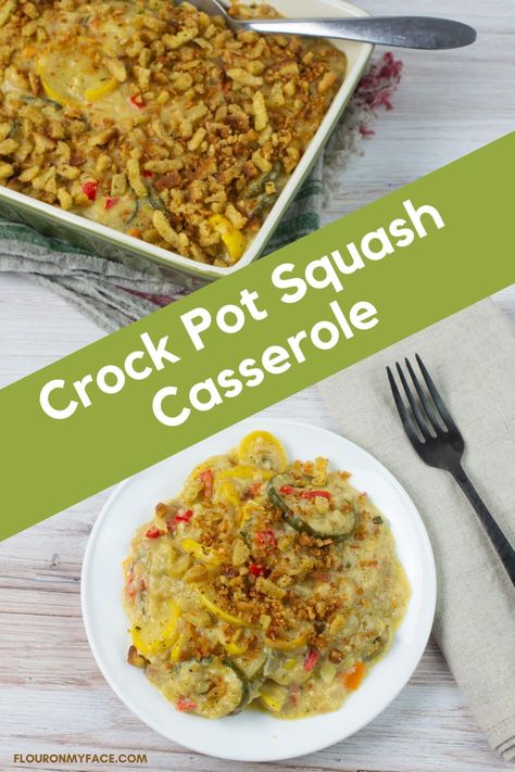 Crock Pot Squash Casserole Crock Pot Squash, Crockpot Squash, Squash Zucchini Casserole, Casserole Crockpot Recipes, How To Cook Squash, Crockpot Side Dishes, Summer Squash Casserole, Squash And Zucchini, Yellow Squash Casserole