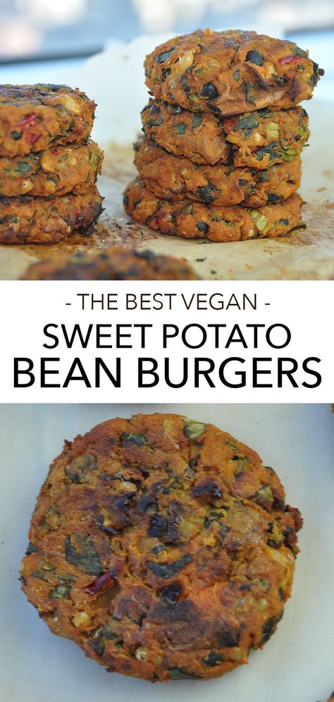 Cooked Black Beans, Sweet Potato Veggie Burger, Best Veggie Burger, Vegetable Burger, Vegan Burger Recipe, Sweet Potato Burgers, Vegetarian Kids, Sweet Potato Black Bean, Gluten Free Sweet Potato