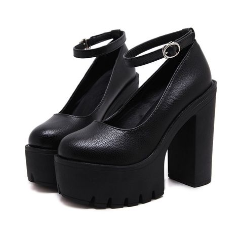 2017 BLACK FRIDAY-TUMBLR SOFT GRUNGE HIGH HEEL Platform – kokopiecoco Sepatu Platform, Sepatu Pump, Heels Platform Pumps, Ruslana Korshunova, Mary Jane Platform Shoes, Gothic Shoes, Dr Shoes, High Heels Boots, Casual High Heels