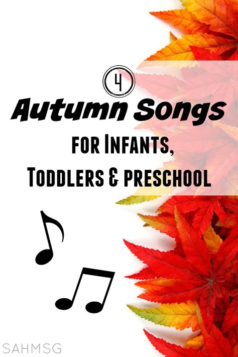 4 Autumn Songs and Chants for infants, toddlers and preschool. Songs with a Fall theme and accompanying felt board activities. Fall Songs For Infants, Fall Theme Songs Preschool, Songs About Fall For Preschoolers, Preschool Songs About Fall, Autumn Songs For Preschool, Felt Board Activities, Music Crafts For Kids, Music And Movement For Infants, Autumn Songs