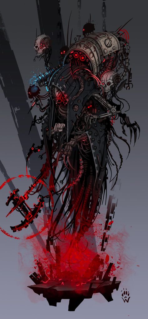 WOLFDAWG ART on Twitter: ""Now you will experience the full power of the Dark Mechanicus." #horusheresy #warhammer40k #fanart #conceptart… " Dark Mechanicus, Warhammer 40k Necrons, Warhammer 40k Art, Warhammer Art, Warhammer 40k Artwork, Wolf Dog, Warhammer Fantasy, Warhammer 40000, Space Marine