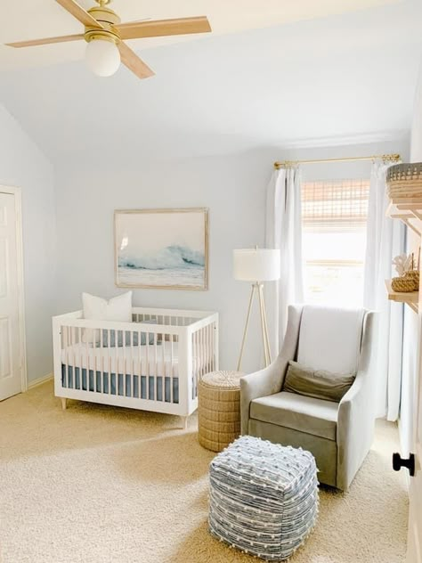 Neutral Nautical Nursery, Light Blue Nursery, Blue Nursery Boy, Coastal Nursery, Newborn Room, Beach Nursery, Baby Nursery Room, Ocean Nursery, Baby Boy Room Nursery