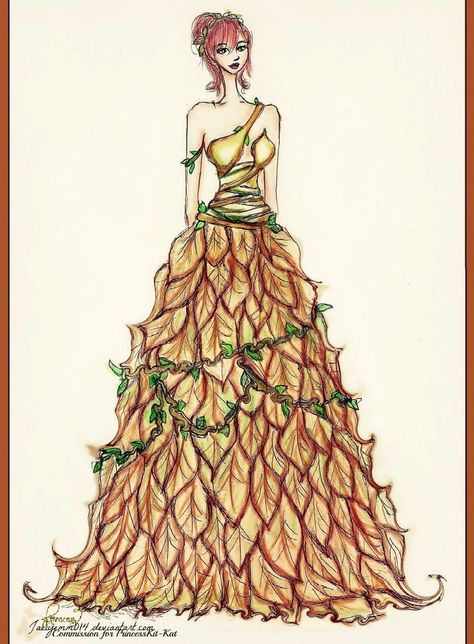 Commission for A ball gowns or a dress similar to "The Girl on Fire", resembles the theme "Queen of the Jungle". Gcse Textiles, Queen Of The Jungle, Jungle Queen, Nature Inspired Fashion, Fashion Illustration Collage, Tree Dress, Dress Illustration, Fashion Design Collection, Nature Dress