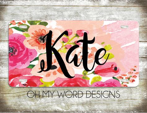 Personalized Car Tag-Personalized License by OhMyWordDesigns Yeti Designs, Personalized Car Tags, License Plate Ideas, Monogram License Plate, Cricut Decals, License Plate Designs, Car Tags, Embroidery Business, Plate Designs