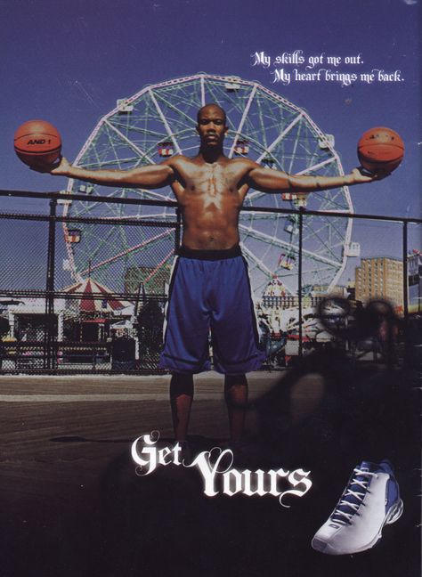 get yours: my skills got me out, my heart brings me back | and1 quest mid feat. stephon marbury @Ballislife.com Aesthetic Nba, Latrell Sprewell, Stephon Marbury, Nba Basket, Jordan Woods, Sports Campaign, Best Nba Players, Sports Advertising, Nba Basketball Art