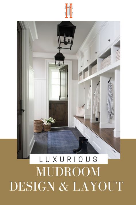 Mudroom Design Layout, Luxury Mudroom, Small Mudroom Ideas, Interior Design Blogs, The Hacienda, Hall Trees, Mudroom Ideas, Mudroom Entryway, Farmhouse Side Table