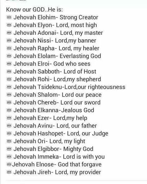 Names for Jehovah Worshipping God, Jehovah Names, Godly Things, Attributes Of God, Alien Face, Scripture Memory, Bible History, Bible Study Lessons, Devotional Quotes