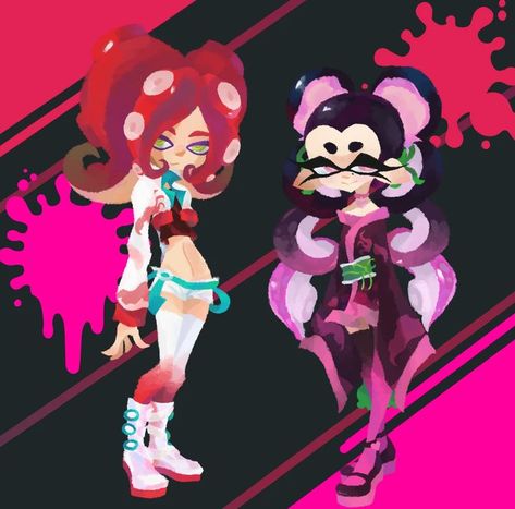 Splatoon Idol Outfit Ideas, Splatoon Fanmade Idols, Splatoon 3 Outfits Ideas In Game, Annie Splatoon, Splatoon Roller Pose, How To Draw In Splatoon Style, Splatoon 3 Dlc, Fanmade Splatoon Idols, Aloha Splatoon Fanart