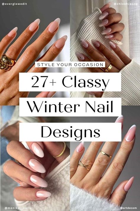 Looking for simple nail ideas for winter 2024? This list of winter nail inspo includes popular nail trends and designs. Whether you want short, basic, natural, cute, or plain simple winter nails, we have the perfect classy and classic nail design ideas for you. Simple Classy Winter Nails, Nails Inspo Winter 2024, Nye 2025 Nails, Nail Inspo Winter 2024, Nails For Winter 2024, New Years Winter Nails, Neutral Winter Nails Acrylic, Engagement Nails Winter, Nail 2025 Trends