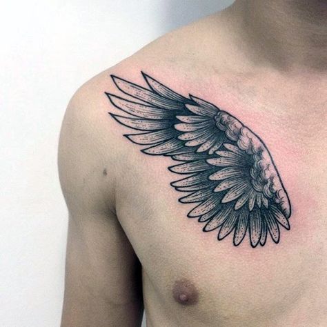 40 Wing Chest Tattoo Designs For Men - Freedom Ink Ideas Chest Tattoo Angel, Angel Wings Chest Tattoo, Chest Tattoo With Meaning, Chest Tattoo Wings, Tattoo Breast, Eagle Wing Tattoos, Female Tattoos, Wing Tattoo Designs, Men Tattoos