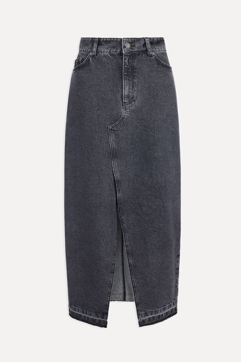 Our Edit Of The Best Long Denim Skirts | SheerLuxe Basic Skirt Outfit, Shopify Balance, Elegant Academia, Long Denim Skirt Outfits, Skirt Outfits For Women, Colored Denim Jeans, Long Denim Skirts, Jean Skirt Outfits, Denim Skirt Fashion