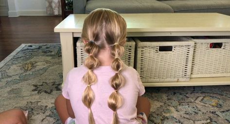 How to do bubble braids | BabyCenter Bubble Pigtails Short Hair, French Braid Pigtails, Braids Tutorial, Easy Hairstyles For Kids, Bubble Braid, Bubble Ponytail, Bubble Braids, Braid Hairstyle, Pigtail Braids