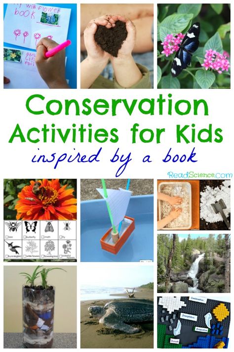 Conservation activities for kids inspired by a book - great for Earth Day and learning about our environment Kindergarten Environment Activities, Read Renew Repeat, Museum Education Activities, Conservation Activities For Kids, Natural Resources Activities, Environmental Education Activities, Environmental Art Projects, Nature Conservation Day, Sustainability Activities