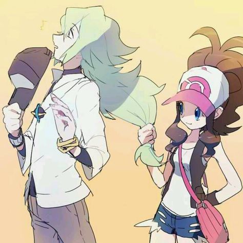 N x Touko - Pokemon Pokemon Tumblr, N Pokemon, Pokémon White, Pokemon Couples, Pokémon Trainers, Pokemon Mew, Pokemon Black, Pokémon Black And White, Pokemon Ships