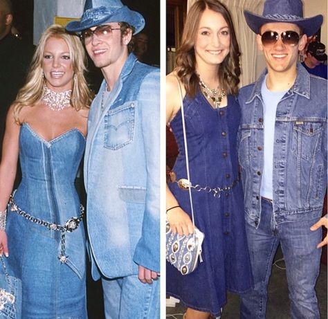 Brittney And Justin Costume, Jean Halloween Costume, Denim Costume, Britney And Justin, Britney Jean, Denim Outfit, Spears, Britney Spears, Halloween Ideas