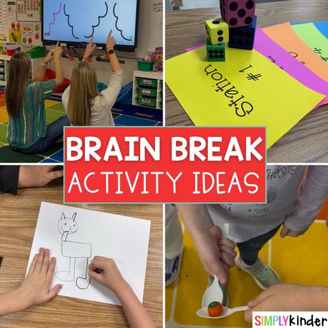 Brain Break Activity Ideas - Simply Kinder Brain Smart Start, Inviting Classroom, Domino Addition, Brain Break Activities, Thanksgiving Writing Prompts, Desk Name Tags, Thanksgiving Writing, How To Make Turkey, Math Time