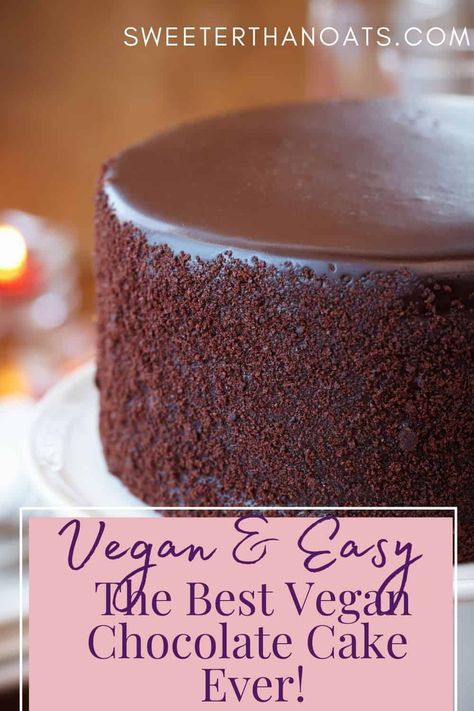 Vegan Chocolate Cake pin Moist Vegan Chocolate Cake, Vegan Recipes Cake, Birthday Cake Vegan, Best Vegan Chocolate Cake, Vegan Bakes, Vegan Chocolate Frosting, Vegan Chocolate Cake Recipe, Vegan Birthday, Dairy Free Baking