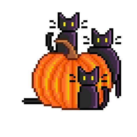 Pixel Art Halloween, Pumpkin Cats, Pixel Kawaii, Kawaii Hamster, Piskel Art, Pixel Characters, 8bit Art, Cool Pixel Art, Pixel Drawing