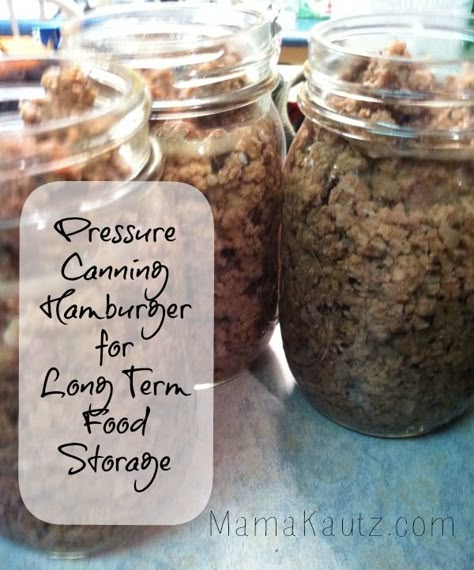 I was able to purchase the 40 pounds of ground beef from Zaycon Foods again. This was the most efficient way for me to cook a large amount of meat. Efficient and less messy. You can pre-cook the hamburger or you will have little meat loaf’s that are hard to … Canning Hamburger, Canning Ground Beef, Pressure Canning Recipes, Canning 101, Home Canning Recipes, Canning Vegetables, Canning Food Preservation, Canned Food Storage, Canning Tips