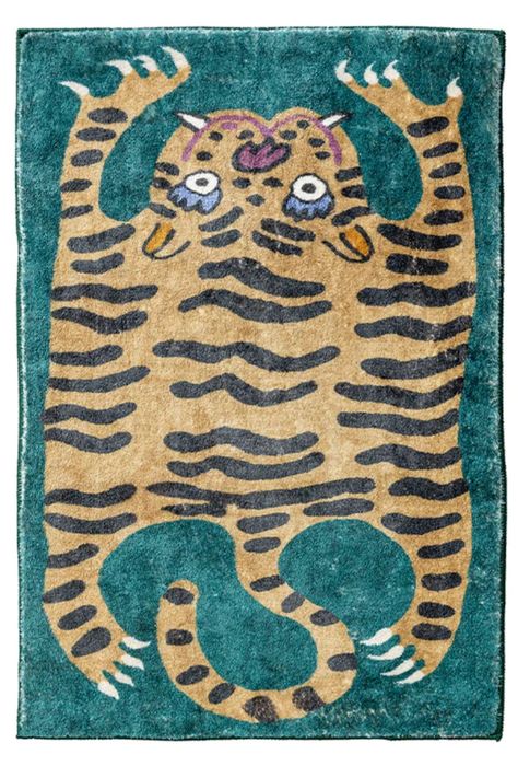 Animal Print Rooms, Warm Tone Colors, Tibetan Tiger, Hall Runner Rugs, Tiger Rug, Bedside Rug, Warm Tone, Stylish Rugs, Plush Rug