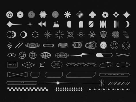 Y2K Vector Shapes by parisa on Dribbble Graphic Shapes Pattern, Y2k Vector, Y2k Designs, Gym Design Interior, Ui Design Elements, Graphic Shapes Design, Y2k Design, Logo Shapes, Architecture Poster