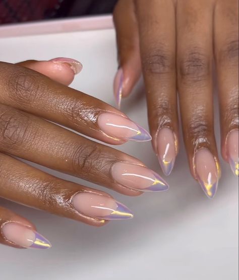 Chrome Almond French Tip, Oval Chrome Nails, Chrome Nails Designs French, Almond Nails Chrome, White Chrome Nails, Oval Nails Designs, Pink Chrome Nails, Nails Chrome, Art Hacks