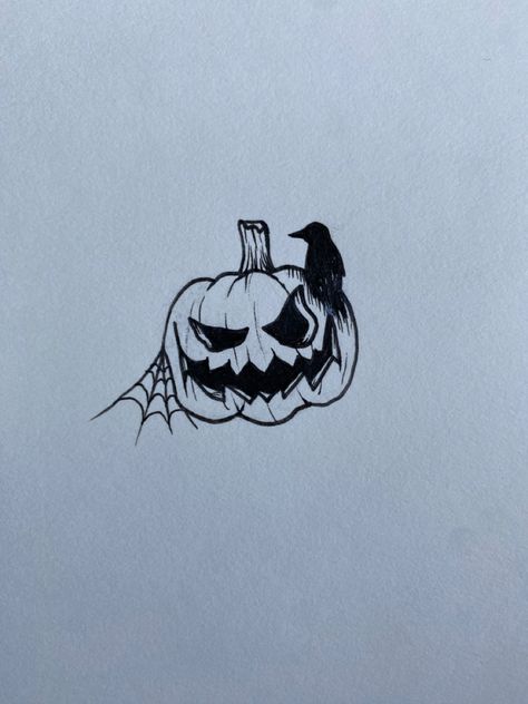 Cute Spooky Halloween Tattoo, Outline Halloween Tattoo, Cute Tiny Halloween Tattoos, Spooky Jackolantern Drawing, Small Jackolantern Tattoo, Scary Jack O Lantern Tattoo, Halloween Sticker Tattoo, Halloween Tiny Drawings, Small Tattoo Ideas Halloween