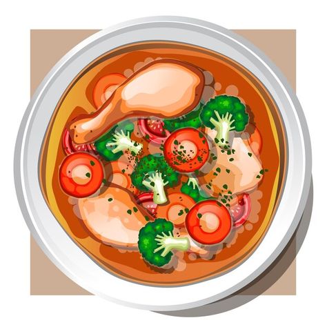 Soup Drawing Food Illustrations, Meal Drawing, Soup Drawing, Soup Illustration, Infographic Food, Soup Carrot, Soup Art, Sup Ayam, Cooking Icon