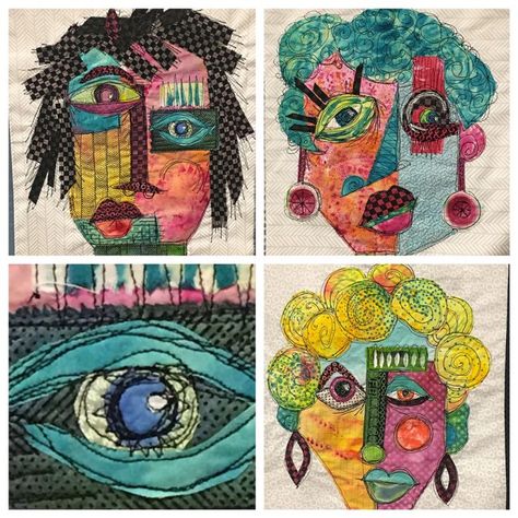 Upcycling Clothes, Quilted Projects, Portrait Embroidery, Art Retreats, Textiles Projects, Textile Fiber Art, Fabric Inspiration, Art Textile, Stitching Art