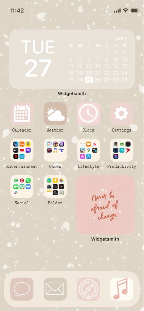 Home Screen Folder Ideas, Folder Ideas, Aesthetic Home Screen, Aesthetic Home, Home Screen, Lock Screen, Ios, Clock, Screen