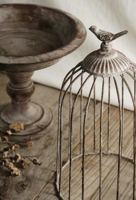 Future Farmhouse, Cage Decor, Cloche Decor, The Caged Bird Sings, Bird Cage Decor, Vintage Bird Cage, Rustic Centerpieces, Paper Lantern, Time 100