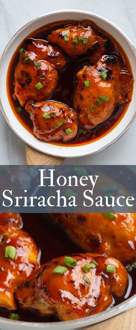 Sweet and spice honey sriracha sauce is perfect with grilled chicken, baked chicken, and chicken wings!