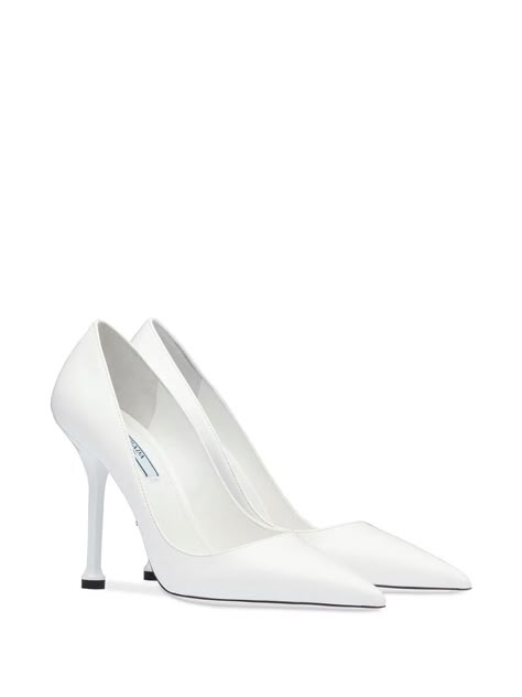 Shoes Heels Classy, Heels Classy, White Pumps, Prada Designer, Prada Shoes, Shoes White, Fashion House, High Heel Pumps, Italian Fashion