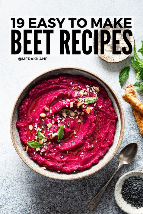 19 Nutritious Beet Recipes You'll Actually Enjoy Beet And Chicken Recipes, Paleo Beet Recipes, Beets For Breakfast, Pickled Beets Recipe Dishes, Beet Puree Recipes, Canned Beets Recipe Ideas, Mashed Beets, Beets Recipe Ideas, Beets Dinner