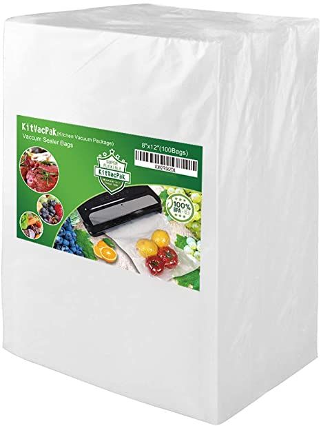 KitVacPak 100 Quart 8X12 Food Saver Vacuum Sealer Bags with Commercial Grade, BPA Free, Heavy Duty.Vacuum Sealer Freezer Bags Compatible with FoodSaver,Weston,Seal a Meal plus Other Machine. Food Saver Vacuum Sealer, Food Shelf Life, Food Sealer, Food Shelf, Vacuum Food Sealer, Vacuum Sealer Bags, Kitchen Vacuum, Freezer Storage, Vacuum Sealers