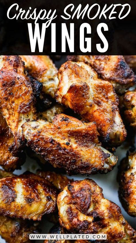 Smoker Chicken Wings, Pellet Smoker Chicken, Smoker Recipes Chicken, Traeger Chicken, Grilled Chicken Wings Recipe, Smoked Wings, Chicken Wing Recipes Baked, Smoked Chicken Wings, Grilled Wings