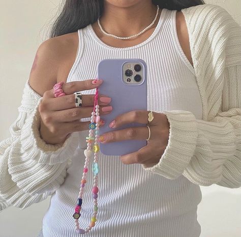 Cool Tech Gadgets Electronics, Phone Strap, Beaded Accessories, Pretty Pastel, Summer Aesthetic, Statement Necklace, Phone Cases, Quotes, Quick Saves