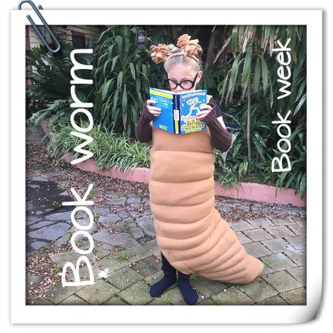 Book week costume. My Book Worm. Worm Costume, Bookworm Costume, James And The Giant Peach Costume, Halloween Dress Up Ideas, James And Giant Peach, Peach Costume, World Book Day Costumes, Book Day Costumes, Clever Halloween Costumes