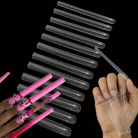 Amazon.com: HWHUNO 5XL Extra Long Square Full Cover Nail Tips No Curved,3.9" Tapered Straight Square Nail Tips for Nails Salon Home DIY Professional,False Nails Press on Nail Tips Clear, 240Pcs(12Size) : Beauty & Personal Care 5xl Nails, 3xl Nails, Tips For Nails, Square Nail Tips, Full Cover Nail Tips, Long Nail Art, Clear Acrylic Nails, Square Nail, Nagel Tips