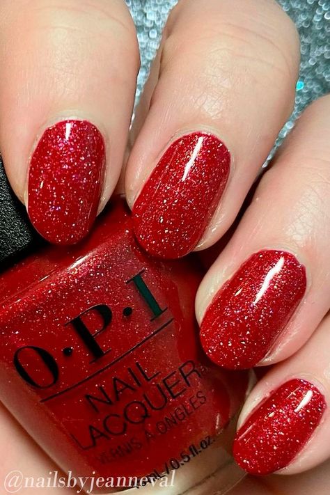 (paid link) A roundup of the many every second blossom Easy Nail Arts you can choose from for the absolute spring-ready manicure. Red Glitter Nails Short, Nail Polish With Glitter, Opi Red Nail Polish, Red Nails Glitter, Opi Polish, Spring Nail Polish, Christmas Gel Nails, Red Nail Polish, Nail Stuff