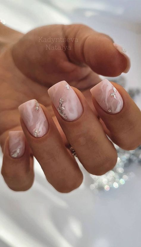 The most stunning wedding nail art designs for a real "wow" Most Beautiful Nail Designs, Blush Pink Nails, Silver Nail Designs, Popular Nail Art, Marble Nail Designs, Elegant Nail Art, Light Nails, Cute Nail Art Designs, Nail Art Wedding