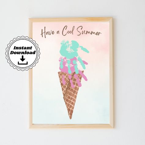 Excited to share the latest addition to my #etsy shop: Cool Summer Handprint | Summer Handprint Art | Ice Cream Handprint Craft for Kids | Keepsake Gift | Printable Preschool Craft https://etsy.me/37rNsOP #unframed #vertical #icecreamhandprint #endofyear #preschoolsumm Ice Cream Handprint, K2 Activities, Printable Preschool Crafts, Summer Handprint Art, Easter Handprint Art, Handprint Artwork, Handprint Ideas, Art Ice Cream, Ben Ben