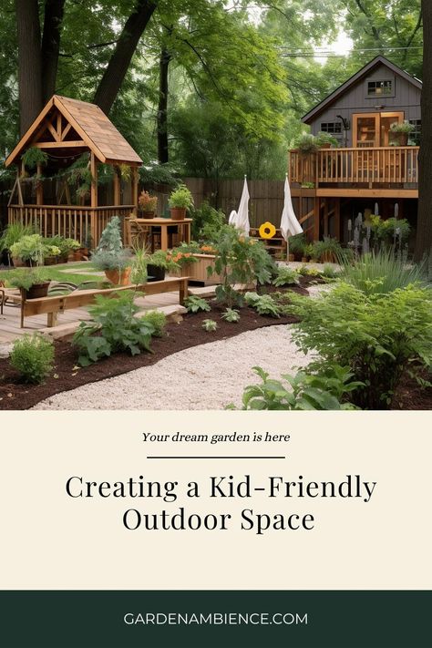 Ideas and advice on how to create a safe and enjoyable outdoor space for children, from selecting the right play equipment to child-friendly gardening tips. Children’s Outdoor Play Area, Children Outdoor Play Area, Childrens Garden Play Area, Kid Outdoor Play Area, Kid Friendly Backyard Ideas, Shed Remodel, Kids Garden Play Area, Play Area Garden, Child Friendly Garden