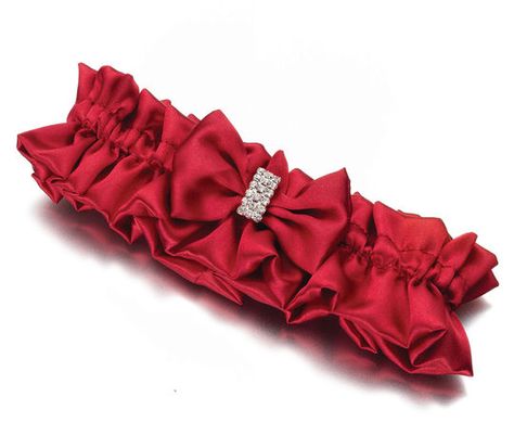 Lillian Rose Red Satin Rhinestone Garter Diamond Garter, Red Garter, Pantone Red, Rhinestone Garter, Lillian Rose, Red And White Weddings, Garter Toss, Leg Garter, Lace Garter