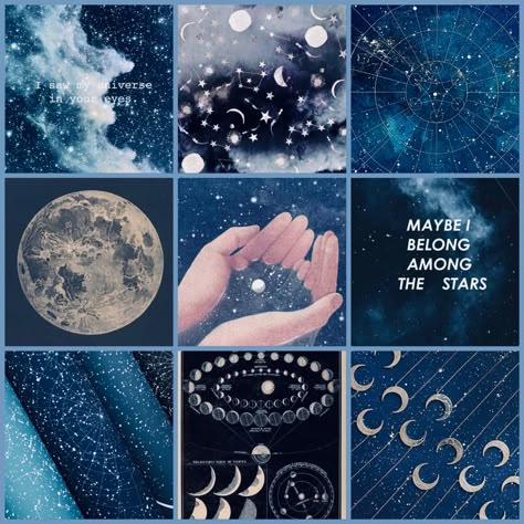 Moodboard Ideas Layout, Aquarius Moodboard, Mood Board Drawing, Dnd Character Aesthetic, Georgia Core, Persona Moodboard, Moon Moodboard, Cool Moodboard, Space Moodboard